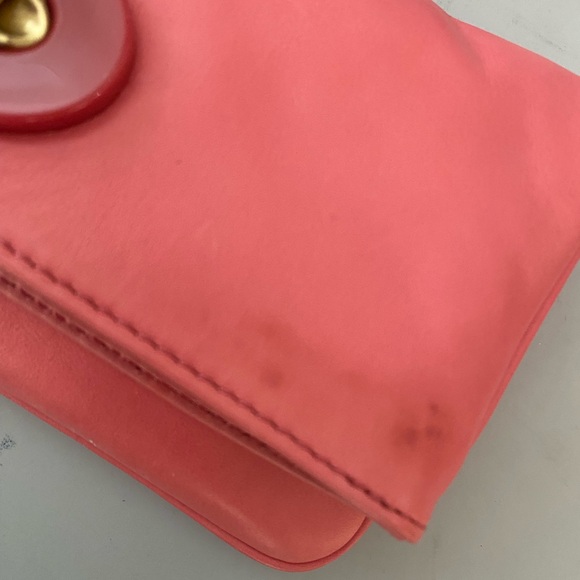 Coach Pink and Gold Wristlet Clutch with Turn-Lock Closure - Picture 2 of 6